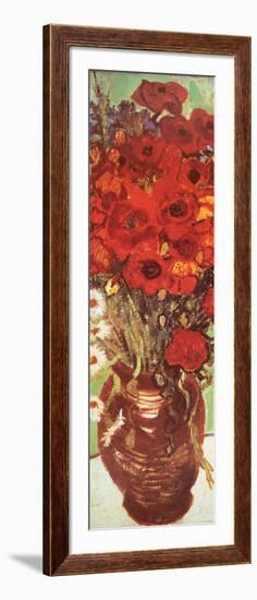 Vase with Daisies and Poppies (detail)-Vincent van Gogh-Framed Art Print
