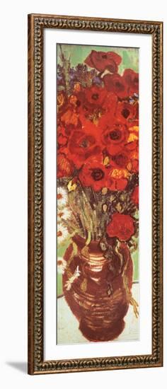 Vase with Daisies and Poppies (detail)-Vincent van Gogh-Framed Art Print