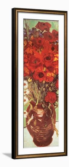 Vase with Daisies and Poppies (detail)-Vincent van Gogh-Framed Art Print