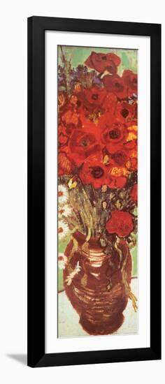 Vase with Daisies and Poppies (detail)-Vincent van Gogh-Framed Art Print