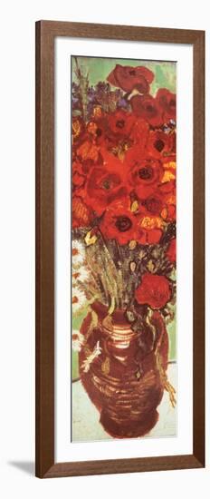 Vase with Daisies and Poppies (detail)-Vincent van Gogh-Framed Art Print