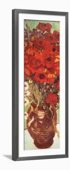 Vase with Daisies and Poppies (detail)-Vincent van Gogh-Framed Art Print