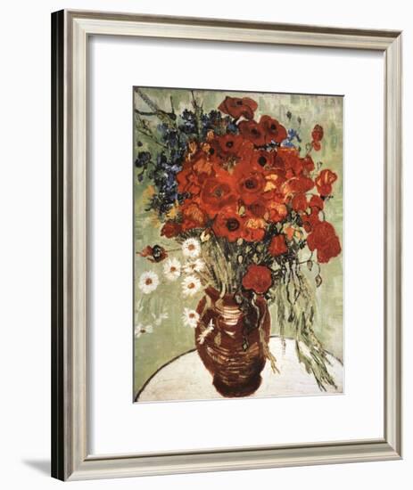 Vase with Daisies and Poppies-Vincent van Gogh-Framed Art Print