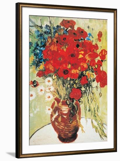 Vase with Daisies and Poppies-Vincent van Gogh-Framed Art Print