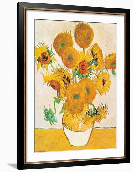 Vase with Fifteen Sunflowers-Vincent van Gogh-Framed Art Print