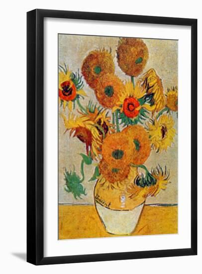 Vase with Fifteen Sunflowers-Vincent van Gogh-Framed Art Print