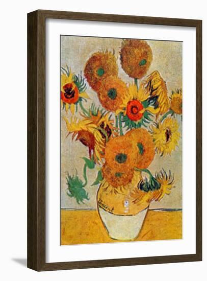 Vase with Fifteen Sunflowers-Vincent van Gogh-Framed Art Print