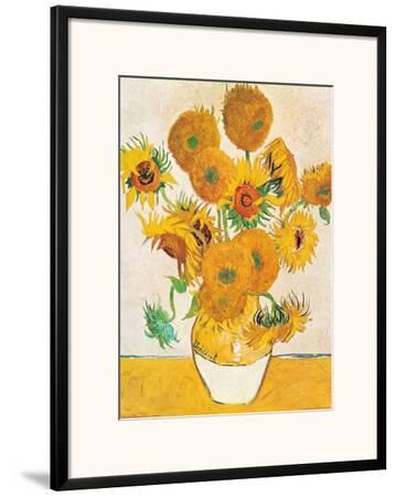 Vase With Fifteen Sunflowers Framed Art Print By Vincent Van Gogh