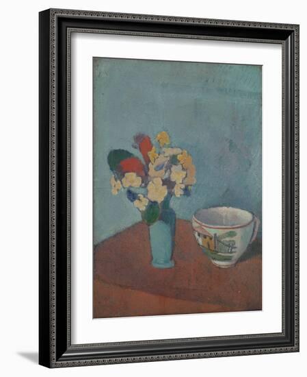 Vase with Flowers and Cup, 1887-Émile Bernard-Framed Giclee Print