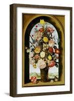 Vase with Flowers in a Window, about 1618-Ambrosius Bosschaert-Framed Giclee Print