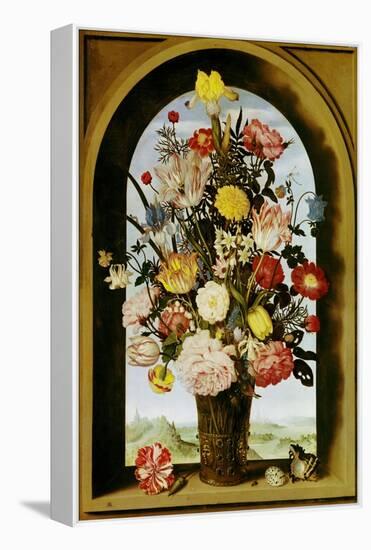 Vase with Flowers in a Window, about 1618-Ambrosius Bosschaert-Framed Premier Image Canvas