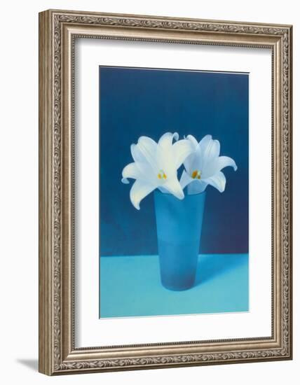 Vase With Flowers (Lilies)-null-Framed Art Print