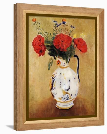 Vase with Flowers-Odilon Redon-Framed Premier Image Canvas