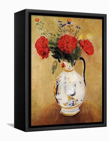 Vase with Flowers-Odilon Redon-Framed Premier Image Canvas