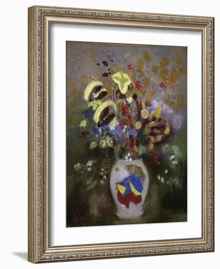 Vase with Flowers-Odilon Redon-Framed Giclee Print