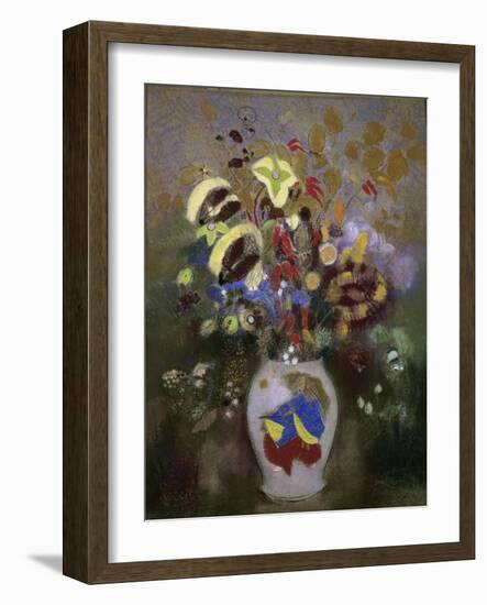 Vase with Flowers-Odilon Redon-Framed Giclee Print