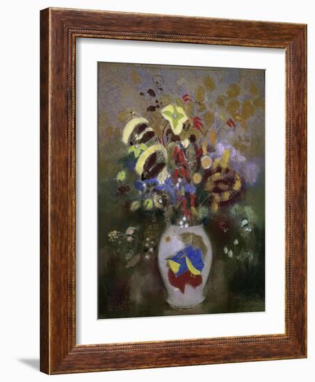 Vase with Flowers-Odilon Redon-Framed Giclee Print