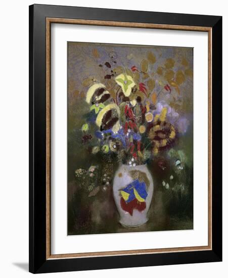 Vase with Flowers-Odilon Redon-Framed Giclee Print