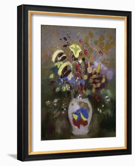 Vase with Flowers-Odilon Redon-Framed Giclee Print