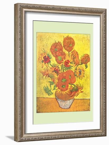 Vase with Fourteen Sunflowers-Vincent van Gogh-Framed Art Print