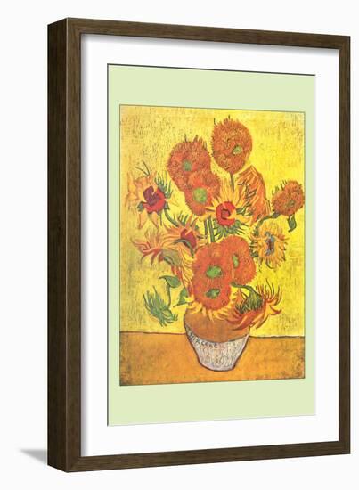 Vase with Fourteen Sunflowers-Vincent van Gogh-Framed Art Print