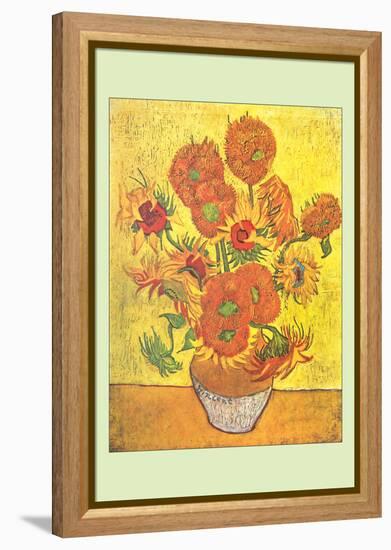 Vase with Fourteen Sunflowers-Vincent van Gogh-Framed Stretched Canvas