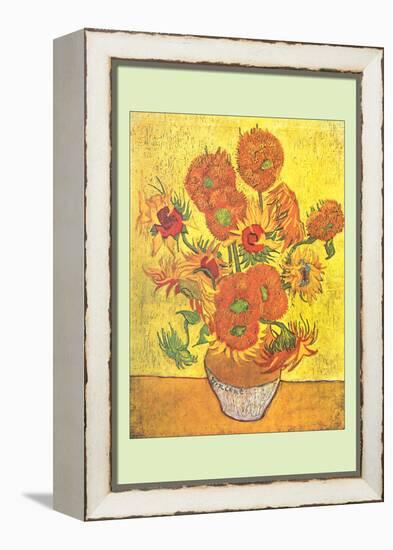 Vase with Fourteen Sunflowers-Vincent van Gogh-Framed Stretched Canvas