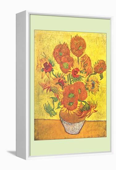 Vase with Fourteen Sunflowers-Vincent van Gogh-Framed Stretched Canvas