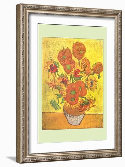 Vase with Fourteen Sunflowers-Vincent van Gogh-Framed Premium Giclee Print