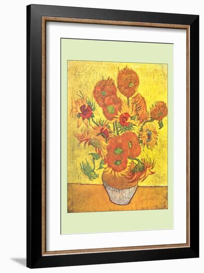 Vase with Fourteen Sunflowers-Vincent van Gogh-Framed Premium Giclee Print