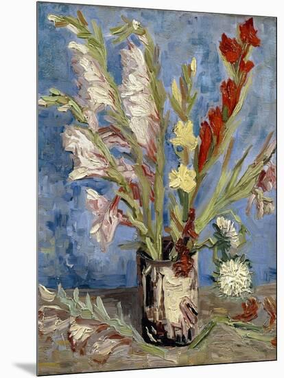 Vase with Gladioli and China Asters, 1886-Vincent van Gogh-Mounted Giclee Print