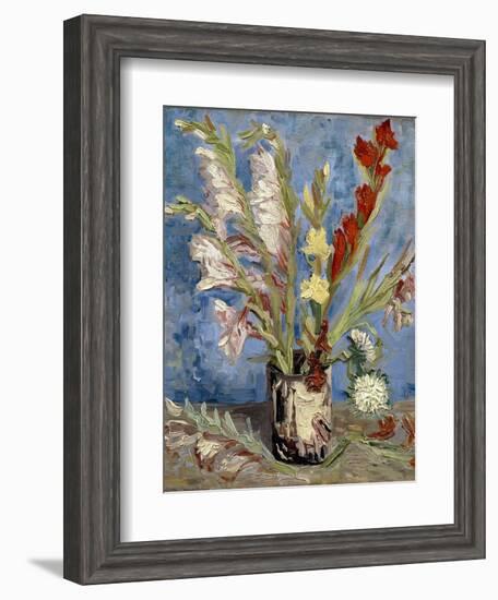 Vase with Gladioli and China Asters, 1886-Vincent van Gogh-Framed Giclee Print