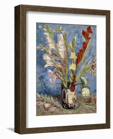 Vase with Gladioli and China Asters, 1886-Vincent van Gogh-Framed Giclee Print