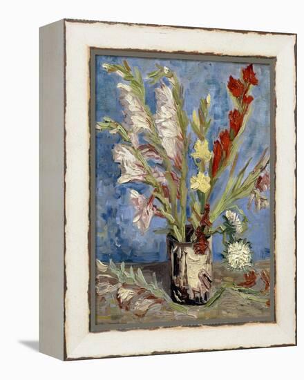 Vase with Gladioli and China Asters, 1886-Vincent van Gogh-Framed Premier Image Canvas