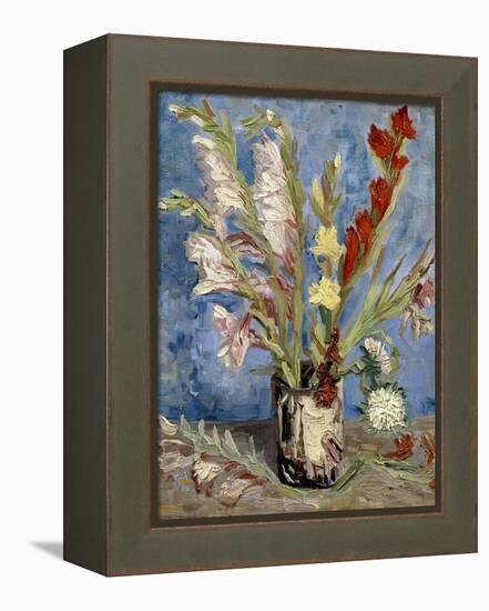 Vase with Gladioli and China Asters, 1886-Vincent van Gogh-Framed Premier Image Canvas