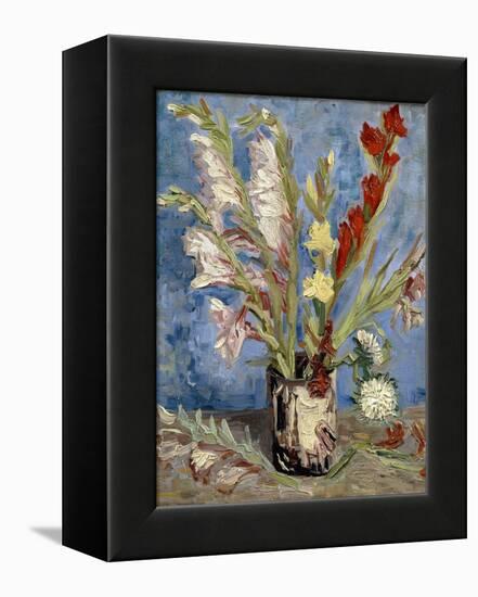 Vase with Gladioli and China Asters, 1886-Vincent van Gogh-Framed Premier Image Canvas