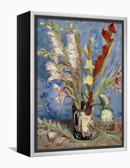 Vase with Gladioli and China Asters, 1886-Vincent van Gogh-Framed Premier Image Canvas