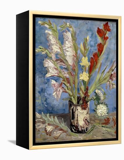 Vase with Gladioli and China Asters, 1886-Vincent van Gogh-Framed Premier Image Canvas