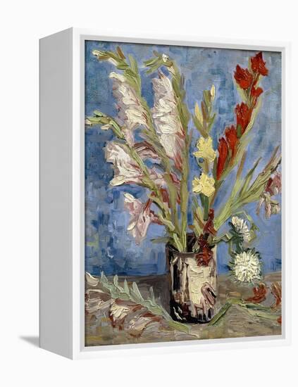 Vase with Gladioli and China Asters, 1886-Vincent van Gogh-Framed Premier Image Canvas