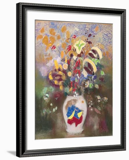 Vase with Japanese Warrior, 1905-1908-Odilon Redon-Framed Giclee Print