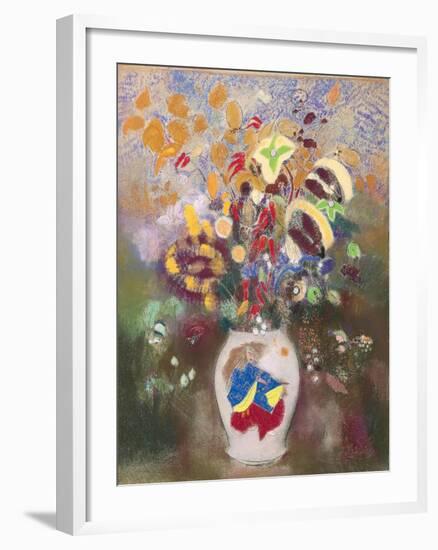 Vase with Japanese Warrior, 1905-1908-Odilon Redon-Framed Giclee Print