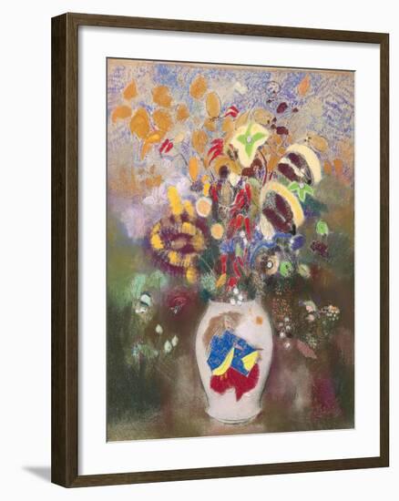 Vase with Japanese Warrior, 1905-1908-Odilon Redon-Framed Giclee Print