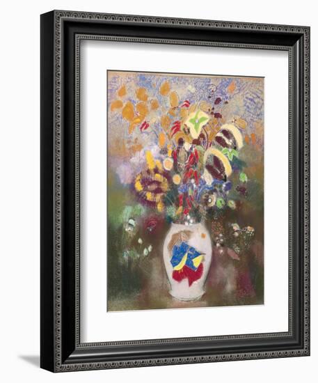 Vase with Japanese Warrior, 1905-1908-Odilon Redon-Framed Giclee Print