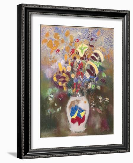 Vase with Japanese Warrior, 1905-1908-Odilon Redon-Framed Giclee Print