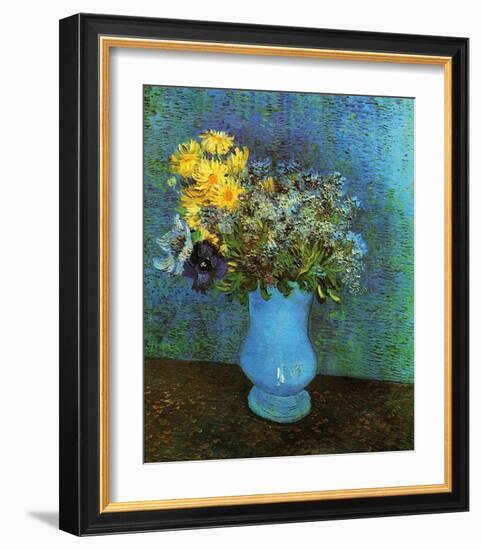 Vase with Lilacs, Daisies and Anemone-Vincent van Gogh-Framed Art Print