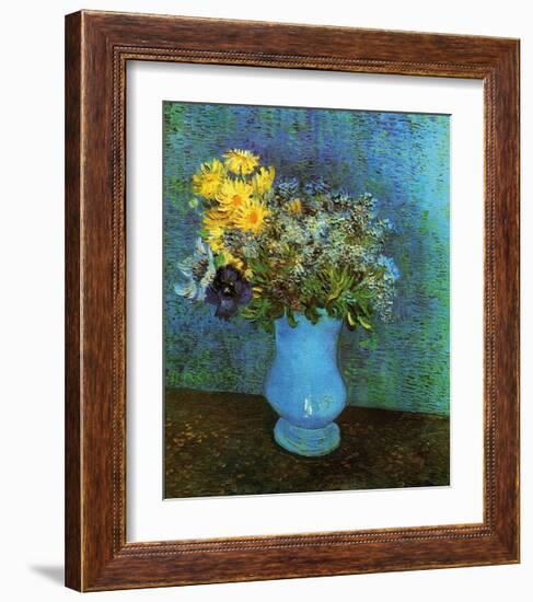 Vase with Lilacs, Daisies and Anemone-Vincent van Gogh-Framed Giclee Print
