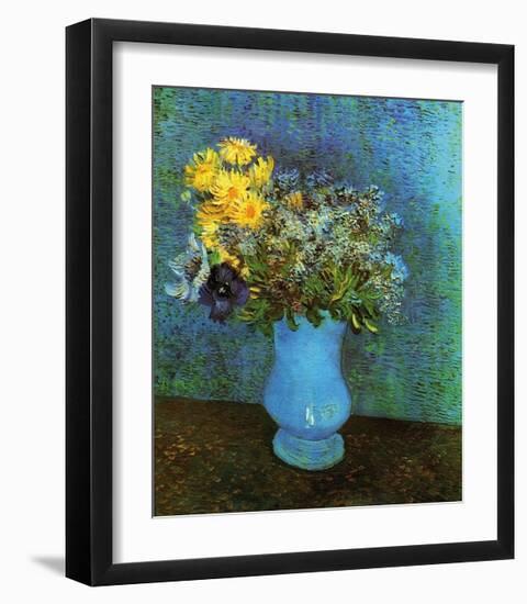 Vase with Lilacs, Daisies and Anemone-Vincent van Gogh-Framed Giclee Print