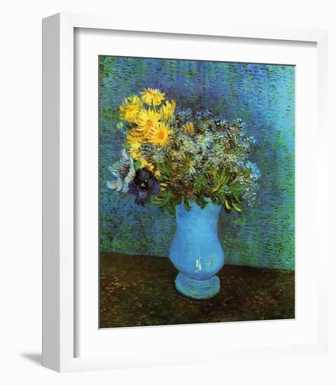 Vase with Lilacs, Daisies and Anemone-Vincent van Gogh-Framed Giclee Print