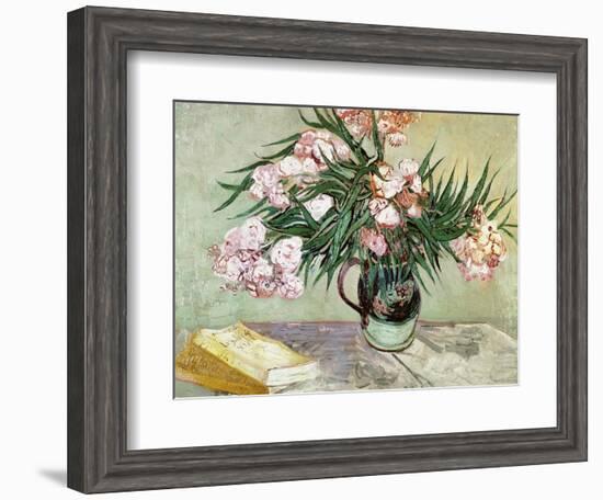 Vase with Oleanders and Books, c.1888-Vincent van Gogh-Framed Giclee Print