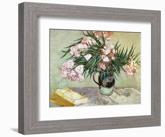 Vase with Oleanders and Books, c.1888-Vincent van Gogh-Framed Giclee Print